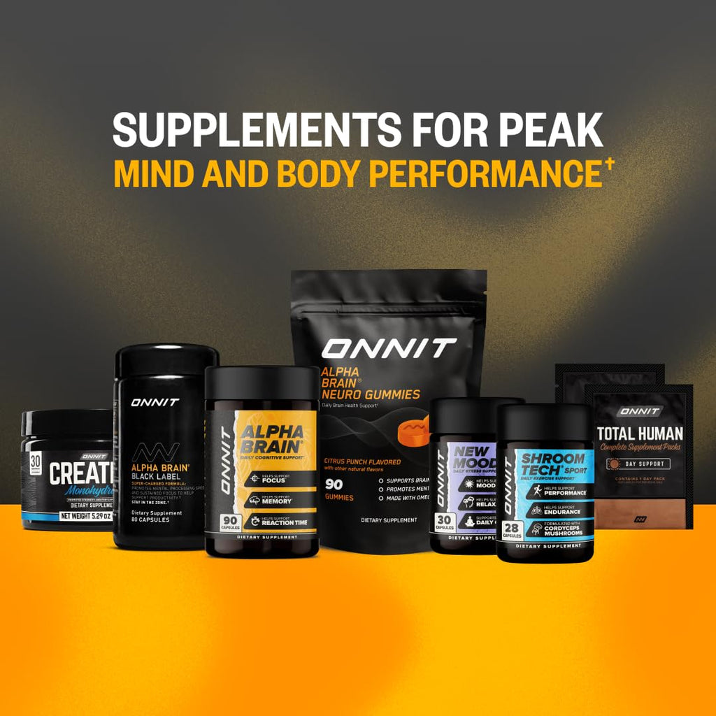 ONNIT Alpha Brain Nootropic Capsules for Men & Women, IGEN Non-GMO Tested Memory, Focus & Mental Clarity, with L-Theanine and Vitamin B6, 90 Count Each, Pack of 3 (270 Capsules)