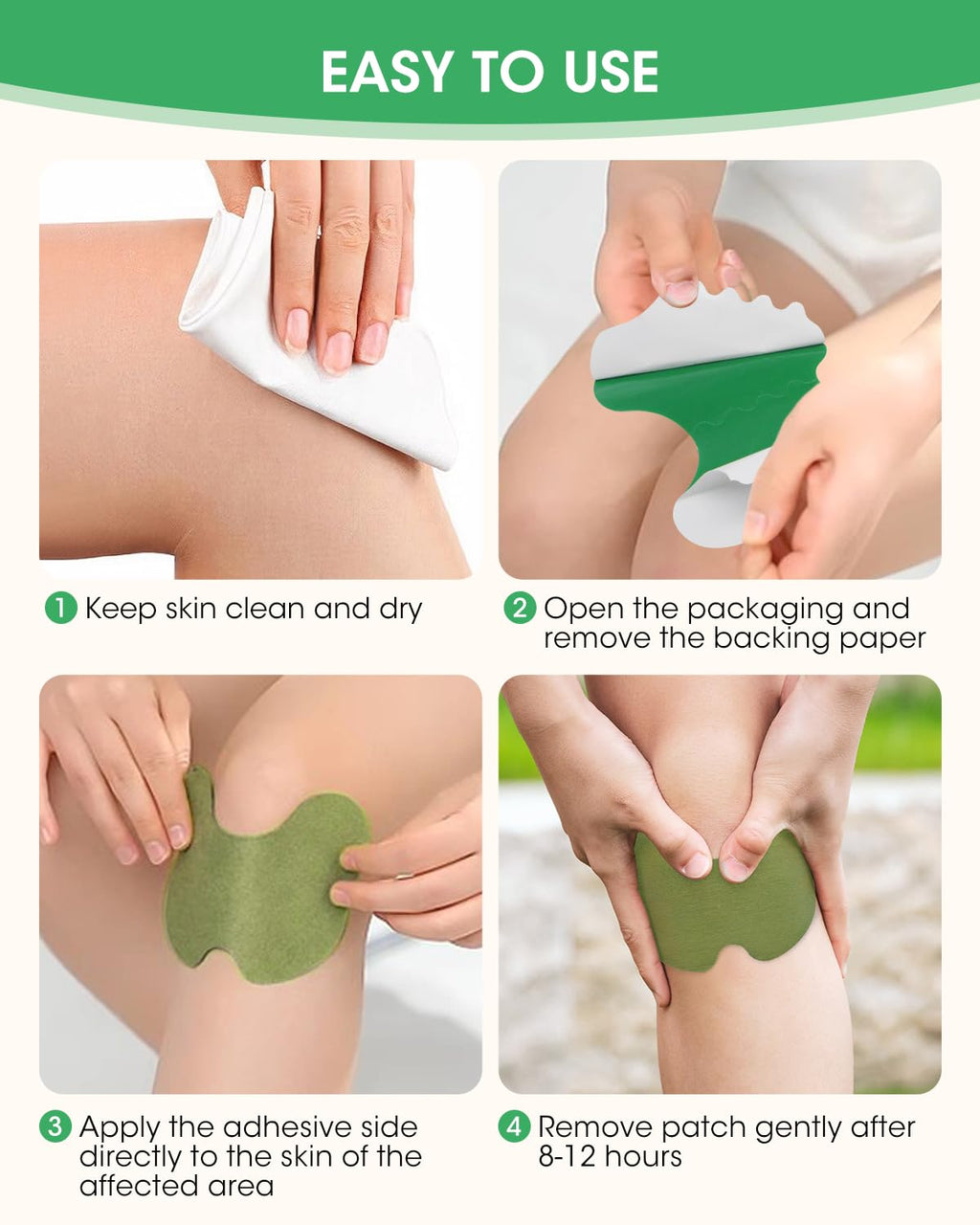 MYMULIKE 60PCS Knee Patches, Herbal Knee Patch, Warming Herbal Patches for Knee Patch Paste Long Lasting Reduction of Joint Uncomfortable