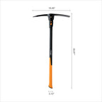 Fiskars Pro IsoCore 36" 2-in-1 Pickaxe & Hoe, Shock Reduction, 5 lb