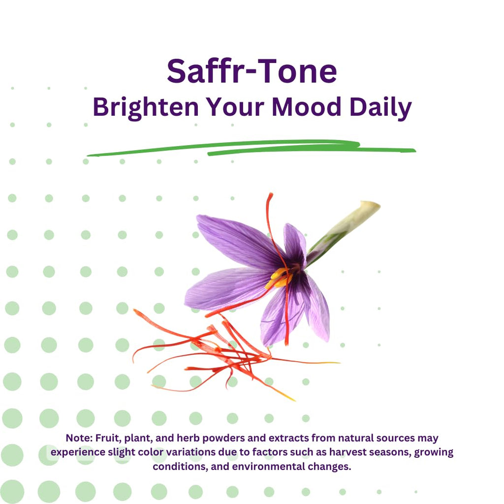 Paradise Herbs Saffr-Tone, Saffron Extract, Active Whole Spectrum Extract, Super Potent, Ultra Pure, Vegan, Non-GMO, Gluten Free, 60 Vegetarian Capsules
