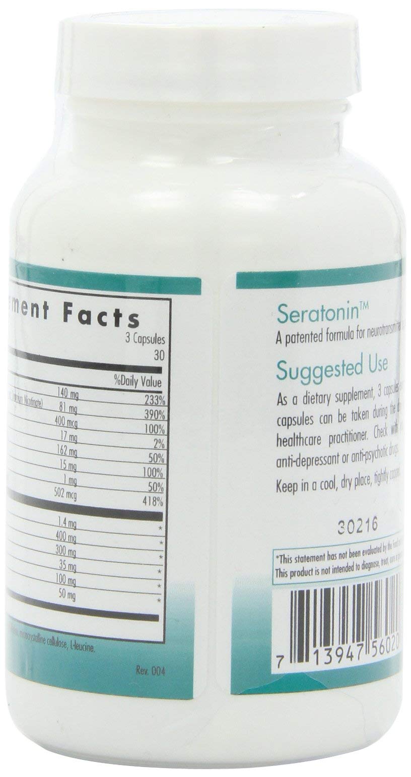 Allergy Research Group NutriCology Seratonin - Serotonin Support Supplement - Mood & Sleep Support Capsules - Neurotransmitter Balance Formula - Vegetarian - 30 Servings - 90 Capsules