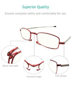 sevenplus 3 Pack Reading Glasses Blue Light Blocking, Anti UV Glare, Foldable Computer Spring Hinge Readers for Women Man 1.5X
