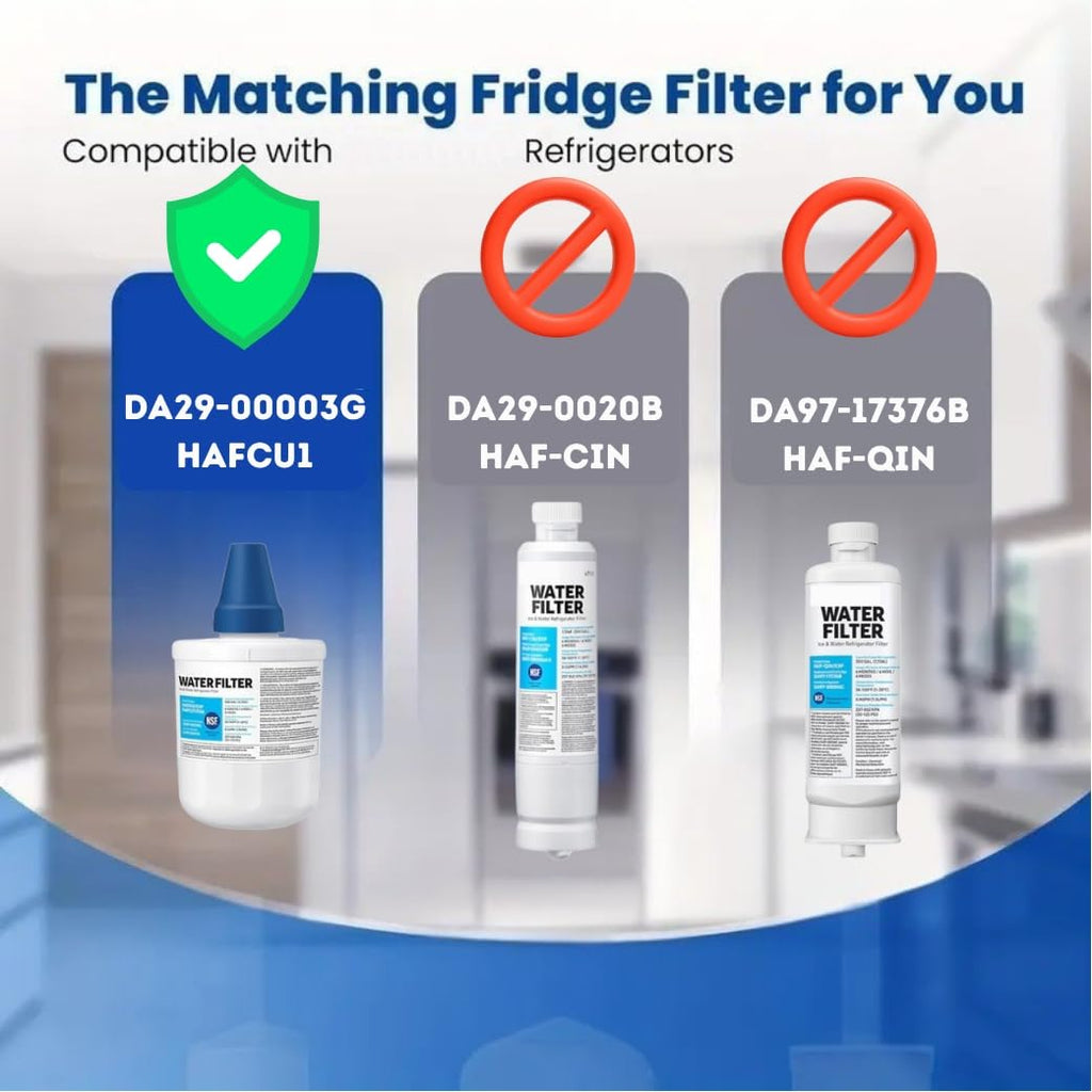 Microfilter HAFCU1/XAA - HAFIN2/EXP Water Filter Replacement – Compatible with DA29-00003B DA29-00003F DA29-00003G – Carbon Block Filtration – Fresh Water & Ice – 24 Month Life 4 PACK