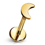 Cords Club Moon Flat Back Stud- Hypoallergenic Titanium Women's Earring