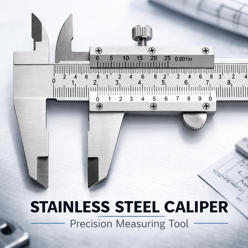 Simhevn Electronic Digital Caliper, inch/Millimeter/Fraction Conversion,LCD Screen displays 0-6" Caliper Measuring Tool, Automatic Shutdown, Suitable for DIY/Jewelry Measurement