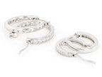 JTV 1.14 CTTW Cubic Zirconia Hoop Earrings - Platinum-Plated Silver