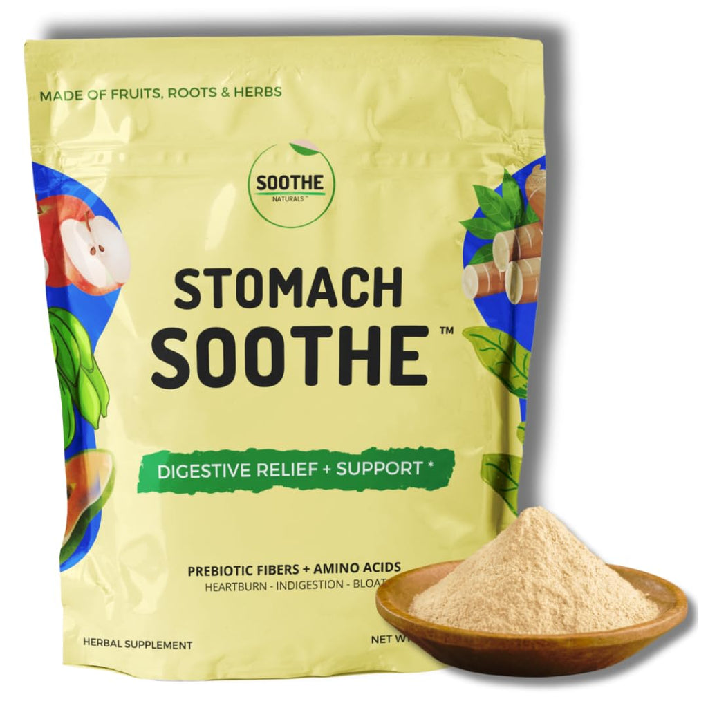 Stomach Soothe Soothe Naturals Acid Reflux Powder - L Glutamine for Gut Health, Acid Reflux Medicine, Leaky Gut Repair, Gut Lining Repair, Gut Health (30 Servings)