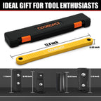 coobeast Offset Extension Wrench Impact Ready Socket Wrench Extender Tool with Versatile 1/4", 3/8", and 1/2" Square Drive Adapters, Universal Extensions Wrench for Small Place, Yellow