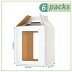 Hzzycaxli 6 Pack Tall Cake Boxes for Tier Cakes with windows,12x12x14 Inch Large Tiered Cake Box,10in 12in Tall Cake Carrier,large Layer cake box Cake Containers