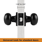 Probrico Black Door Knobs, Keyless Flat Ball Interior Door Knobs for Hallway Closet, Matte Black Passage Door Knob, 10 Pack