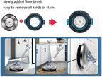 Michao Spin Mop Bucket Deluxe 360 Spinning Floor Cleaning System with 6 Microfiber Replacement Head Refills,62" Extended Handle,4X Wheel for Home Cleaning