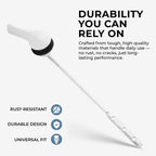 Qualihome White Finish Front Mount Toilet Handle Replacement Kit, Universal Toilet Tank Flush Lever Fits Most Standard Front-Mount Toilet Tanks