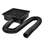 Prestantious Catch Basin Gutter Downspout Extensions, 12"×12" Low Profile Catch Basin Downspout Extender with 2" ID Flexible Pipe, No Deep Dig Needed, Rainwater Diverter, Pipe Stretched Length 8.2ft