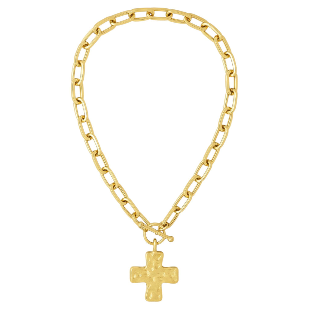 Wine Wear Chunky Gold Chain Necklace for Women, Link Charm Necklace with Toggle Clasp, Statement Layering Jewelry