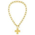 Wine Wear Chunky Gold Chain Necklace for Women, Link Charm Necklace with Toggle Clasp, Statement Layering Jewelry