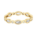 PAVOI 14K Gold Plated Marquise CZ Eternity Ring for Women - Yellow Gold