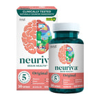 NEURIVA Original Brain Supplement for Memory, Focus & Concentration + Learning & Accuracy with Clinically Tested Nootropics Phosphatidylserine and Neurofactor, Caffeine Free, 30 Capsules (6 Pack)
