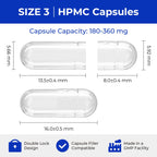 ATLEMISME Empty Vegan Capsules Size 3 - Vegan Capsules Empty (5000 Count) Empty Capsules DIY Vegetable Capsule Filling