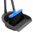 REEWII Broom and Dustpan Set ，Long Handle Broom with Upright Standing Dust pan for Indoor Outdoor Home Kitchen Office Floor Cleaning