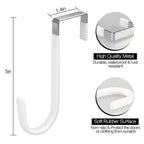 20 Pack Over The Door Hook, Door Hooks, White Rubber Surface Prevent Scratch Door Hanger Hooks for Bathroom, Living Room, Kitchen, Hanging Clothes, Towels, Bags
