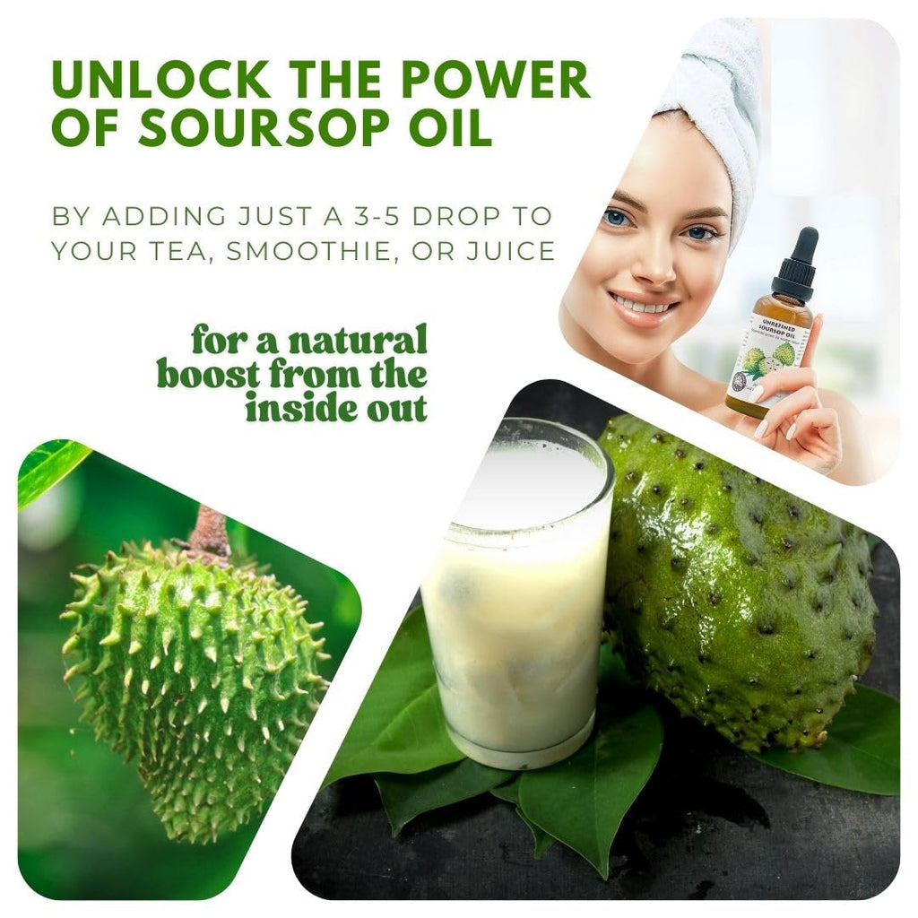 Virgin Soursop Oil (Anona Muricata, Graviola, Guanabana) – 100% Pure, Organic, Cold-Pressed, Unrefined – 2oz - 60ml – Natural Facial Oil & Moisturizer for Dry, Damaged, or Sensitive Skin