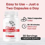 (2 Pack) Gluco Advance Capsules - Official GlucoAdvanced Premium Advanced Formula Pills - Maximum Strength, All Natural Health Formula Pills for Overall Health & Wellness, 120 Capsules for 2 Months