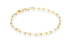 Miabella 18K Gold Plated 925 Sterling Silver Italian 3mm Paperclip Link Chain Bracelet for Women Men, Made in Italy (Length 7 Inches)