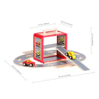 UDEAS Wooden Toy Car Set for Toddlers, Car Track and Parking Garage Playset, Toy Vehivle Set with Blocks Storage Box for Kids Boys and Girls