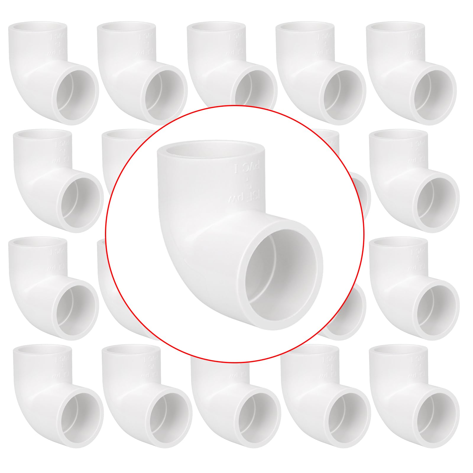 20 Pack 3/4" 90 Degree Elbow Pipe Fittings 2 Way Right Angle PVC Pipe Fitting, Furniture Build Grade SCH40 (Socket x Socket) 3/4" PVC Fitting Connectors for DIY PVC Shelf Garden Support Structure