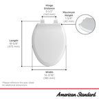 American Standard 5503A00B.020 Transitional Elongated Toilet Seat Soft Close, White