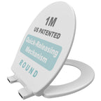 1M Family Toilet Seat, Patented Slow Close & Quick Releasing Technology, Anti-Wiggling, Easy to Install and Clean, Standard Round with Adult Seat Only (2 Pieces)