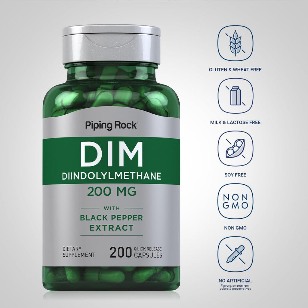 Piping Rock DIM Supplement | 200 mg | 200 Capsules
