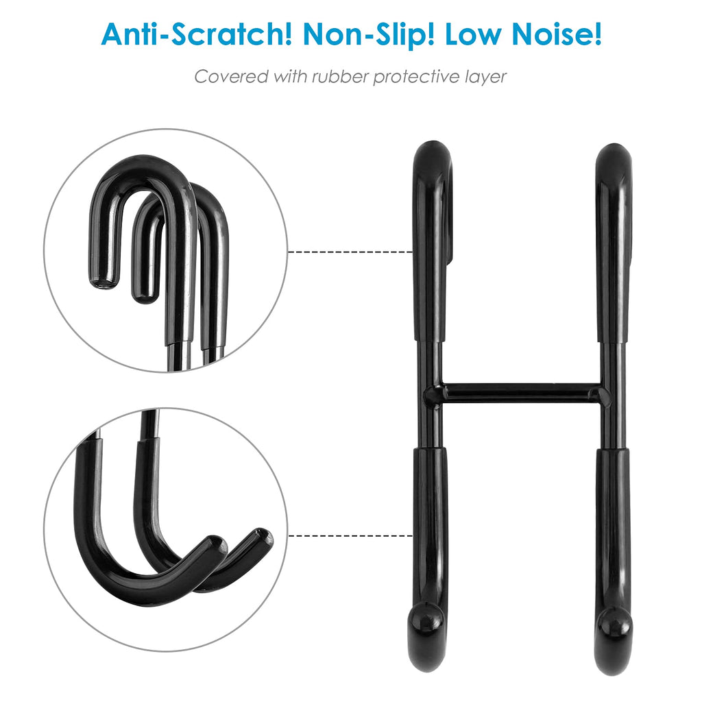 Simtive Shower Door Hooks (3-Pack), Towel Hooks for Bathroom Frameless Glass Door, Shower Squeegee Hooks, Black