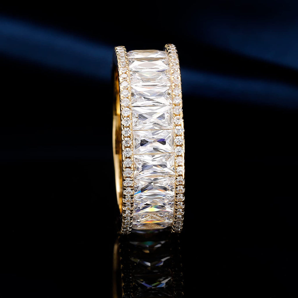 MDFUN 18K Gold Plated Eternity Wedding Band for Women