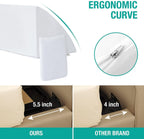 Vekkia Queen Bed Wedge Pillow for Headboard – High-Density Foam Fills Gaps (0-5.5") Between Mattress and Headboard, Wedge Pillow with Pockets for Phone & Remotes, Washable Cover(White)