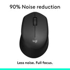 Logitech M330 Silent Plus Full Size 2.4 GHz Wireless Mouse - Black
