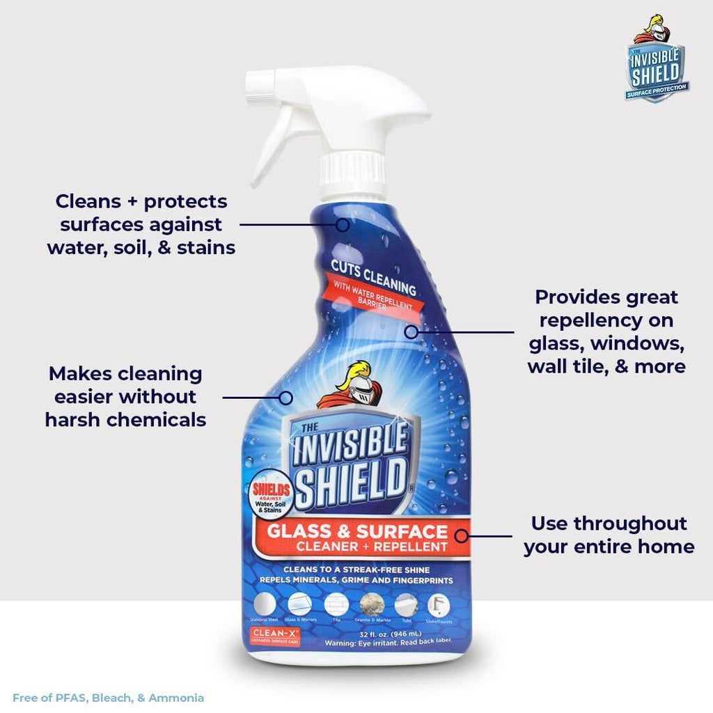 Invisible Shield Glass & Surface Cleaner 32 fl. oz. Cleans and Protects on multi surfaces by UNELKO- Clean-X (3)