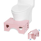 7inches Foldable Toilet Stool (Pink), Ergonomic Squatting Aid with Non-Slip Feet for Improved Bowel Movement, A Good Helper to Effective Relief of Constipation, Easy to Storage Toilet Squat Stool