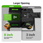 Compost Tumbler, Easy Assemble & Efficient Outdoor Compost Bin, 45 Gallon/170 Liter Large Dual Chamber Rotating Composter for Garden, Kitchen, and Yard Waste, Green Door