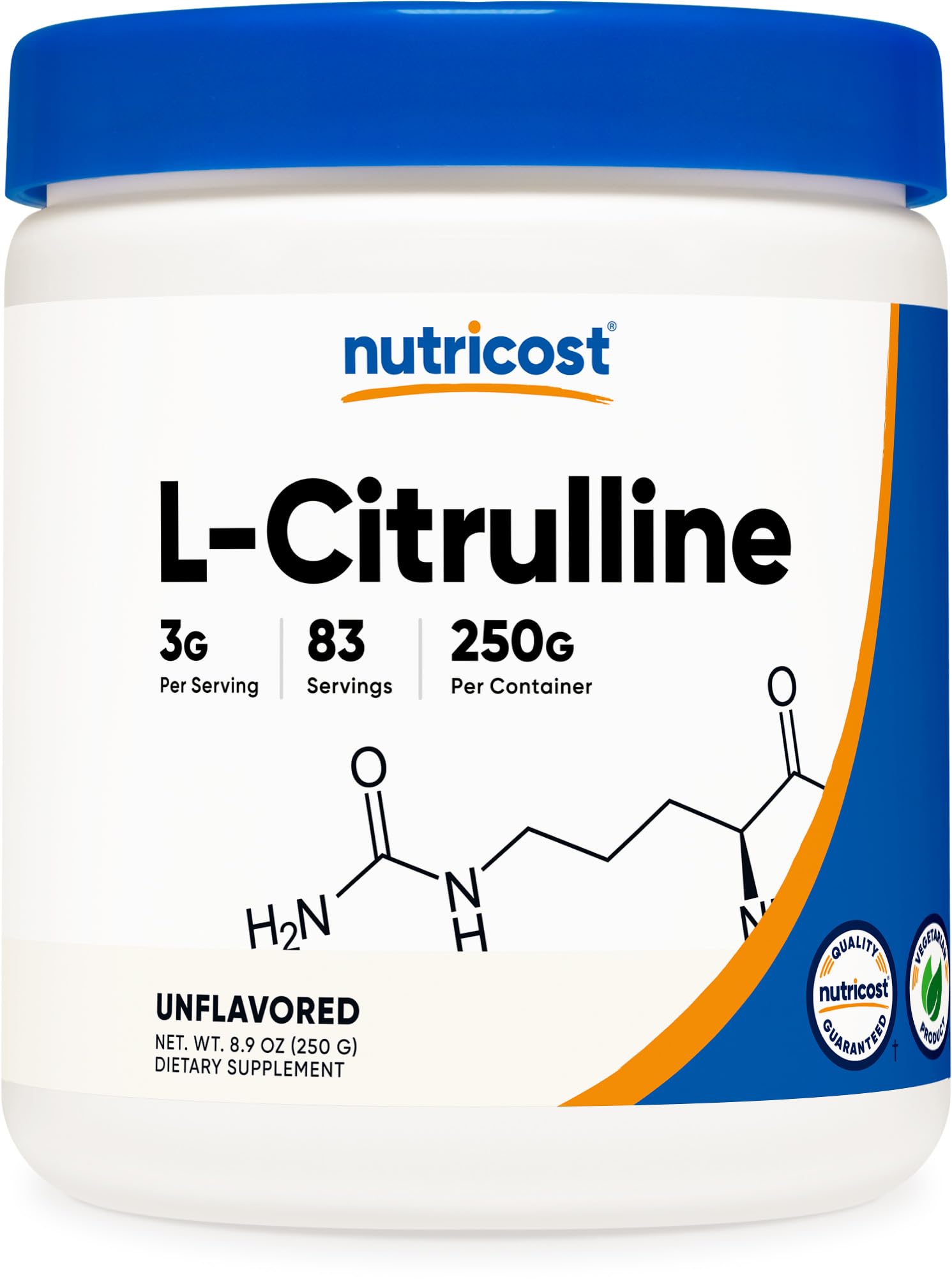 Nutricost Pure L-Citrulline (Base) Powder (250 Grams) 3g Per Serving