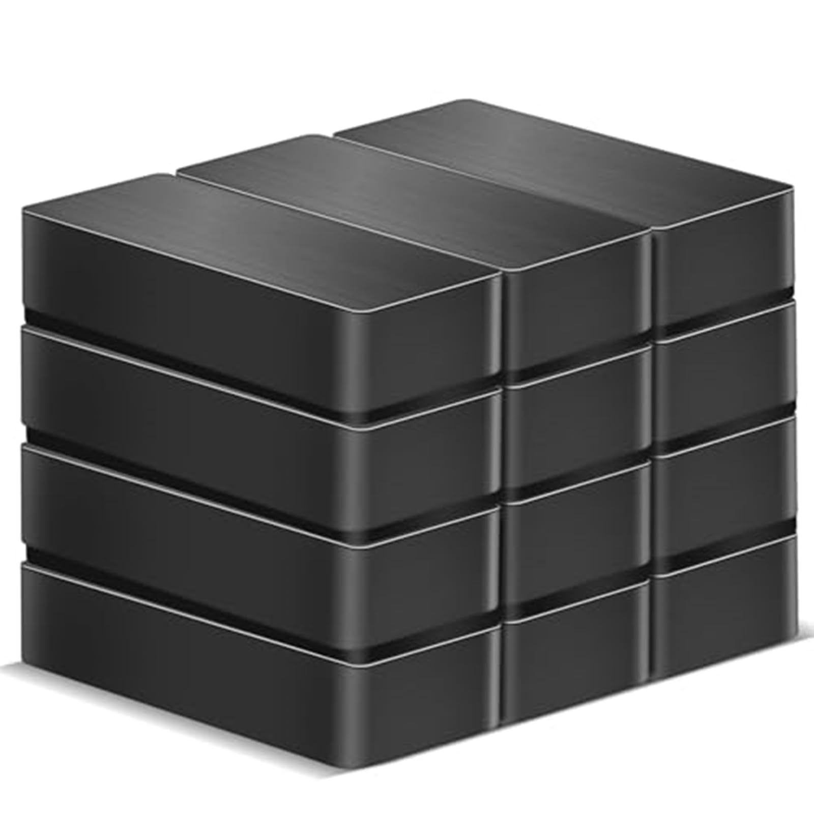 TRYMAG 12 Packs Ferrite Large Block Magnets, 1 7/8" x 7/8" x 3/8" Heavy Duty Industrial Rectangular Ceramic Magnets for Crafts, Fridge, DIY, Science and Cruises(Grade 8)