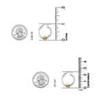 LeCalla 925 Sterling Silver Cape Style Hoop Earrings | 14K Gold-Plated Two-Tone Ball High Polish Beaded Click-Top Hoop Earrings for Women - 25mm