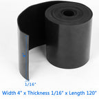 WochiTV Solid Rubber Strips Rolls, 4" Wide x 1/16" Thick x 120" Long Neoprene Rubber Sheets Perfect for DIY Gasket Material, Sealing, Liner, Shield, Padding, Mat