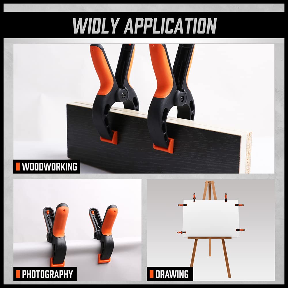 HORUSDY 6-Pack Wood Clamps for Woodworking, 12" and 6" Bar Clamps, Wood Working Clamp Sets, Quick Clamps F Clamp with 150 LBS Load Limit (6-Pack)