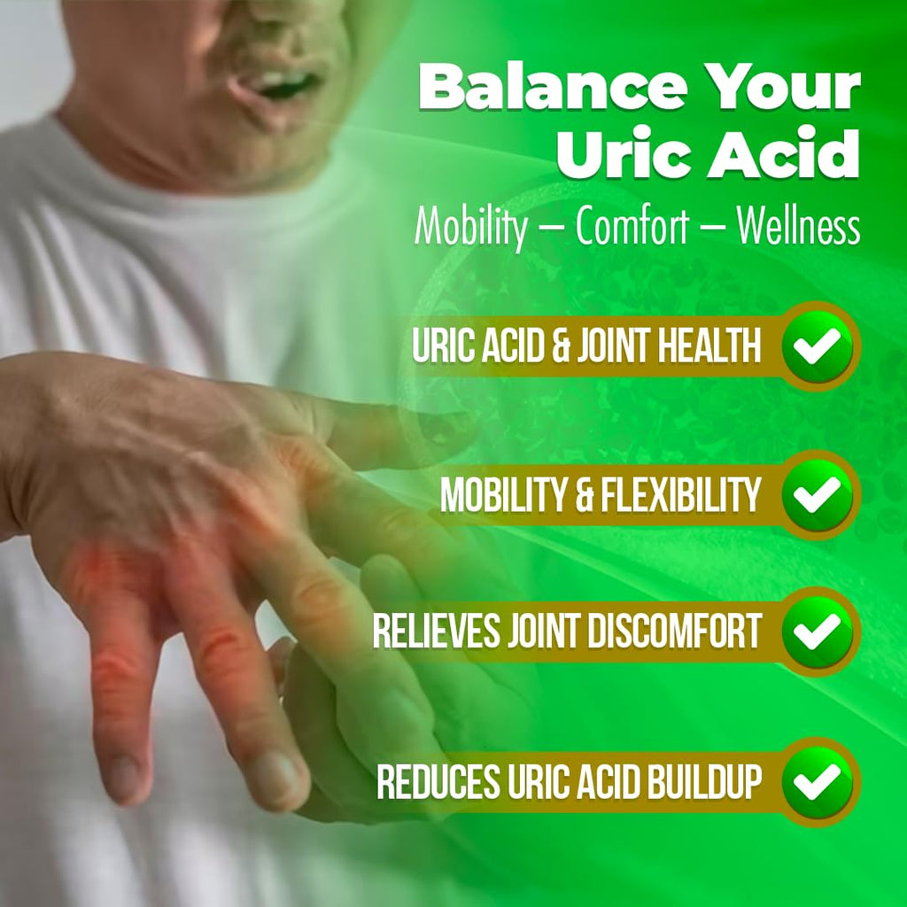 AURA VITAMINS – Vitatonic Uric Acid Balancing Aid for Both Genders - Herbal Joint Care Detox Solution – Enhance Mobility - GMO-Free, Gluten-Free - 60 Capsules. (1)