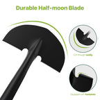 MANXRKUI Edger Lawn Tool, Manual Half Moon Edger for Garden Border, Hand Lawn Edging Tool with D-Grip, 41-inch Long Handle Lawn Edger for Grass, Sidewalk, Yard