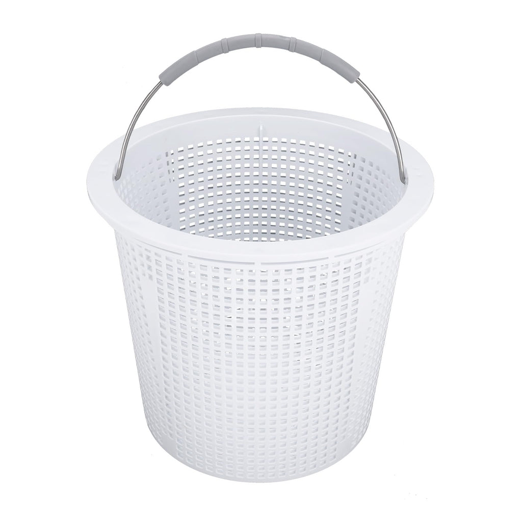 ZTTM 8 Inch Pool Skimmer Basket Compatible with Pentair 85014500 and S200/B200 Pool Skimmer Basket, Built-in Weight, Stainless Steel Handle with Rubber Grip