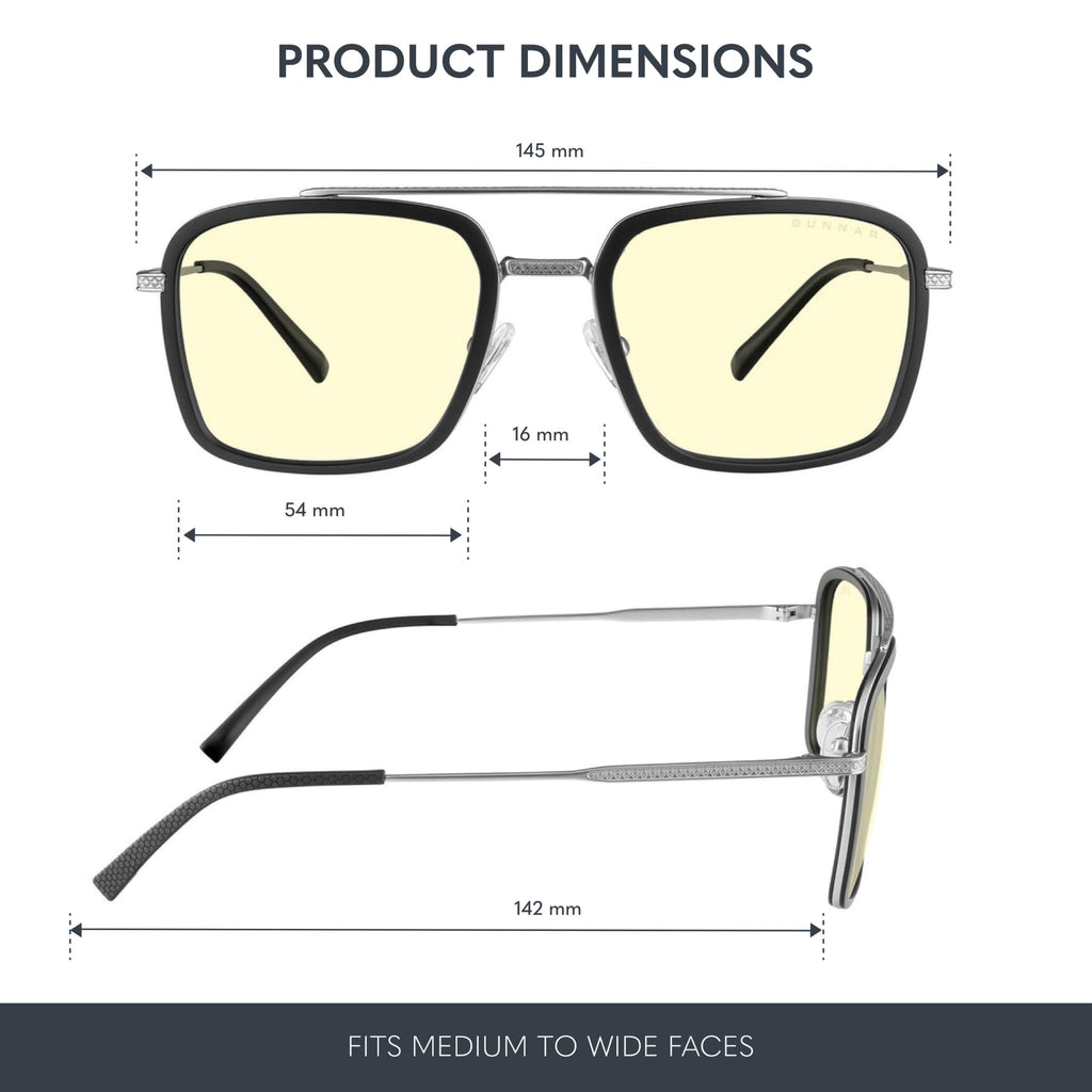 GUNNAR - Stark Industries Edition Blue Light Sunglasses - Blocks 65% Blue Light - Amber Tint
