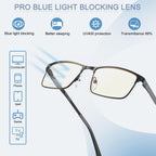 EYECEDAR 5 Pack Reading Glasses Men Metal Spring Hinges with Blue Light Blocking Eyeglasses Computer Readers for Men 1.5