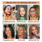 Marley Twist Braiding Hair, Pre-Separated Springy Afro Twist Hair Kinky Twist Crochet Hair Braids for Distressed Soft Locs Spring Twist Hair for Women (Bug#, 12 Inch(Pack of 8))